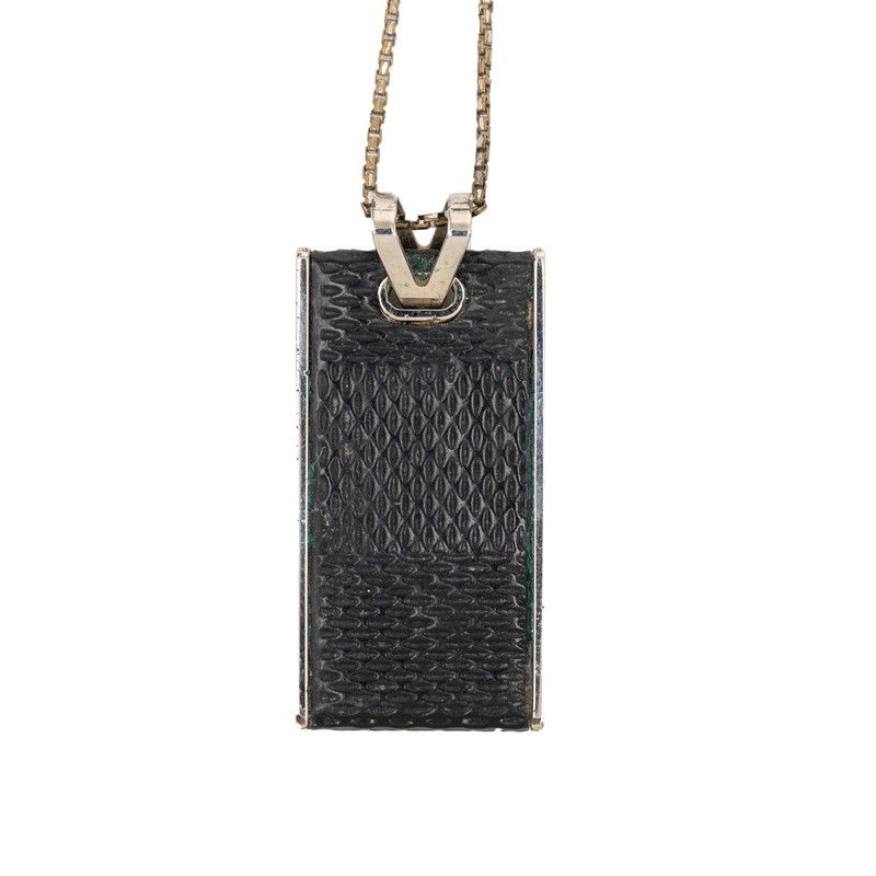 Louis Vuitton Damier Graphite Pendentif Soho Noir Black Metal Necklace
