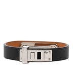 Hermes As de Coule Bracelet Black Silver Swift Metal