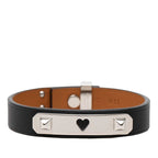 Hermes As de Coule Bracelet Black Silver Swift Metal