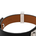 Hermes As de Coule Bracelet Black Silver Swift Metal