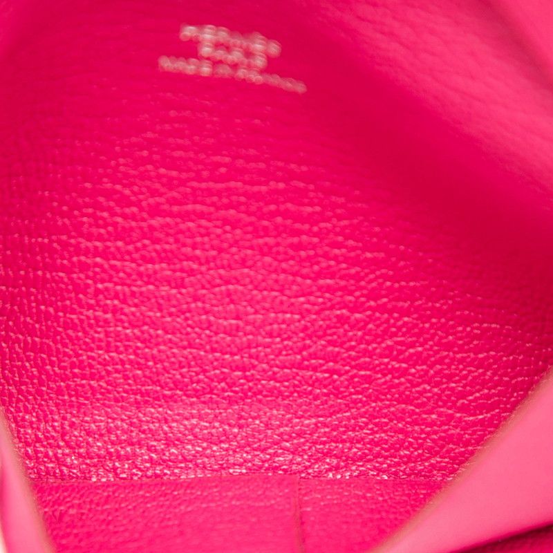 Hermes Calvi Card Case Pink Chevre