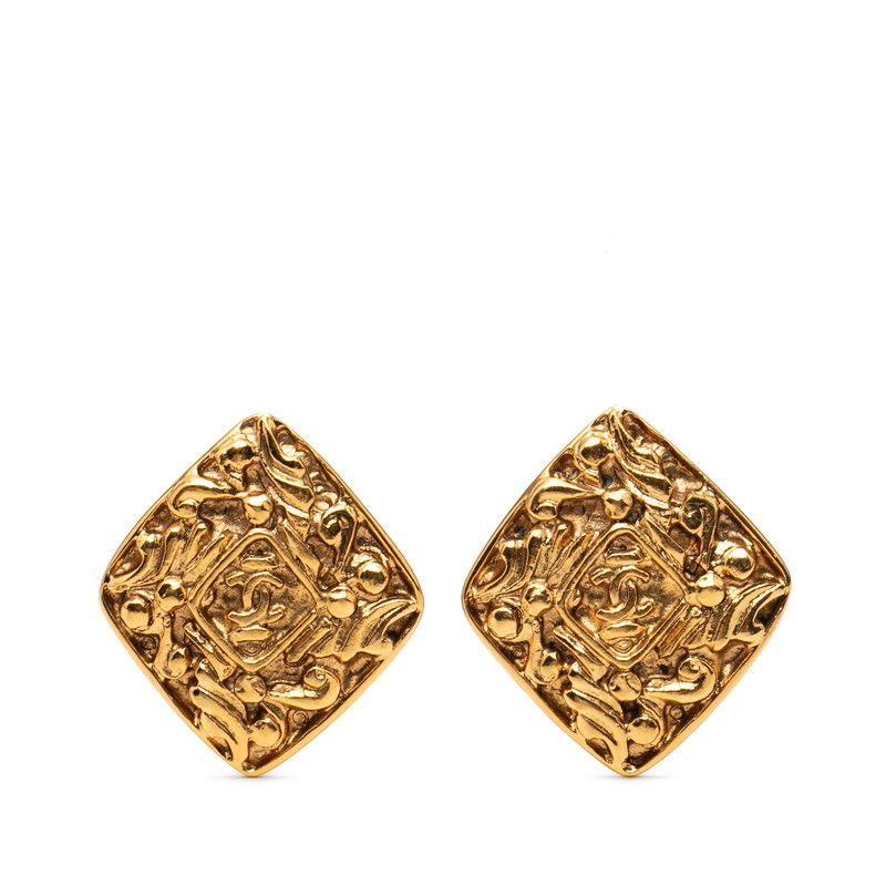 Chanel CC Logo Diamond Gold Plated Ring