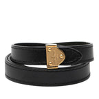 Louis Vuitton Bracelet Black Leather