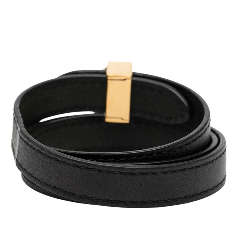 Louis Vuitton Bracelet Black Leather