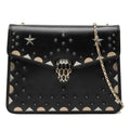 Bvlgari Serpenti Studded Chain Shoulder Bag Black Leather
