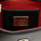Bvlgari Serpenti Studded Chain Shoulder Bag Black Leather