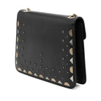 Bvlgari Serpenti Studded Chain Shoulder Bag Black Leather