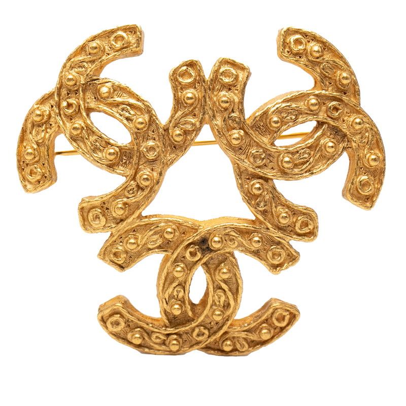 Chanel Triple CC Logo Gold Plated Shoulder Bag