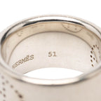 Hermes Eclipse Ribbon Ring 51 Silver