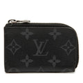Louis Vuitton Monogram Eclipse Porte Monnaie Joule Coin Case Black