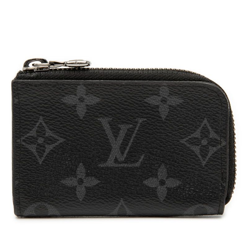Louis Vuitton Monogram Eclipse Porte Monnaie Joule Coin Case Black