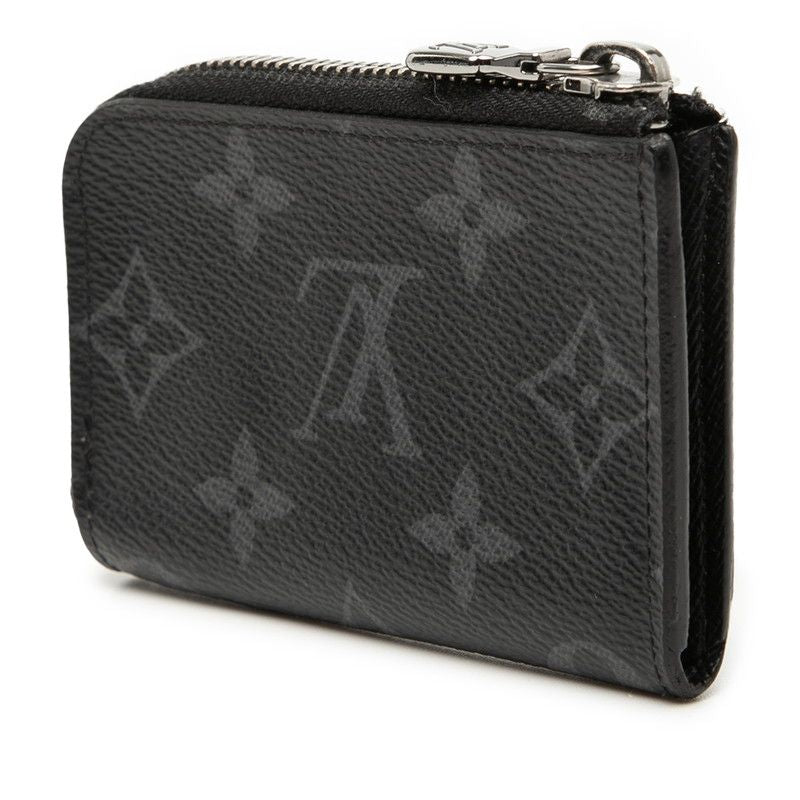 Louis Vuitton Monogram Eclipse Porte Monnaie Joule Coin Case Black