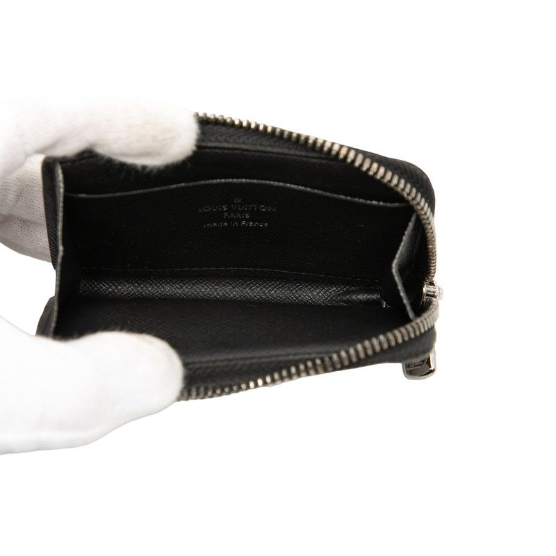 Louis Vuitton Monogram Eclipse Porte Monnaie Joule Coin Case Black
