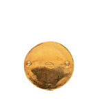 Chanel CC Logo Vintage Medallion Round Brooch Gold Plated