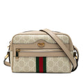 Gucci Ophidia GG Supreme Crossbody Mini Shoulder Bag Beige Leather