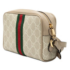 Gucci Ophidia GG Supreme Crossbody Mini Shoulder Bag Beige Leather