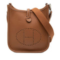 Hermes Evelyne 16 TPM Crossbody Shoulder Bag Brown Silver