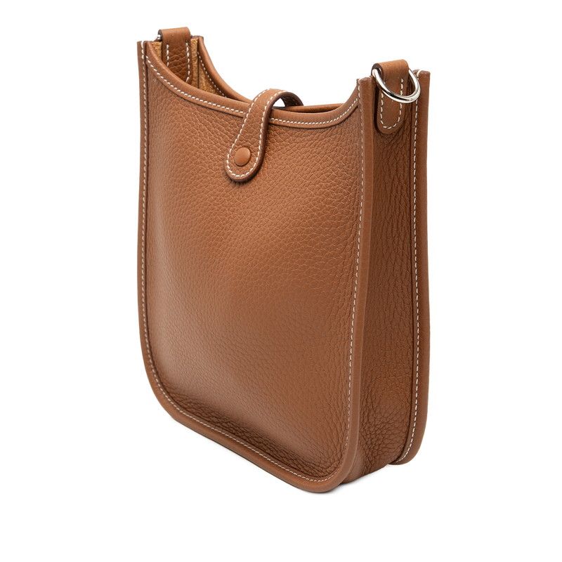 Hermes Evelyne 16 TPM Crossbody Shoulder Bag Brown Silver
