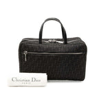 Dior Trotter Mini Handbag Cosmetic Pouch Black Canvas Leather