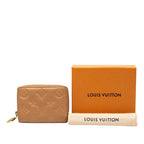 Louis Vuitton Monogram Embossed Portefeuille Camel Brown Lamb Leather