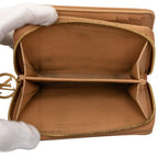 Louis Vuitton Monogram Embossed Portefeuille Camel Brown Lamb Leather