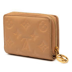 Louis Vuitton Monogram Embossed Portefeuille Camel Brown Lamb Leather