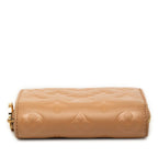 Louis Vuitton Monogram Embossed Portefeuille Camel Brown Lamb Leather