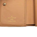 Louis Vuitton Monogram Embossed Portefeuille Camel Brown Lamb Leather