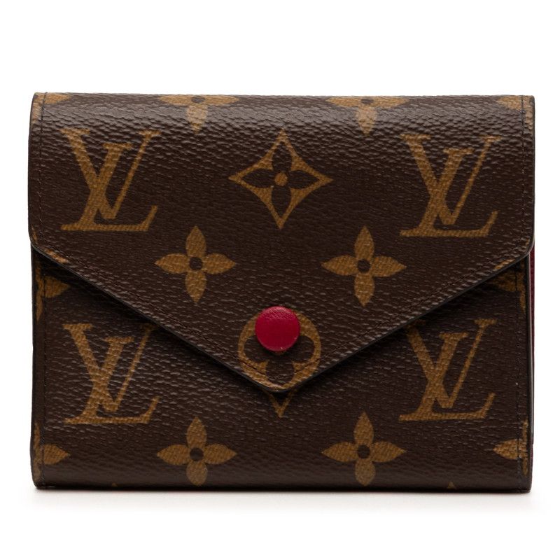 Louis Vuitton Monogram Portefeuille Victorine Brown Fuchsia Leather