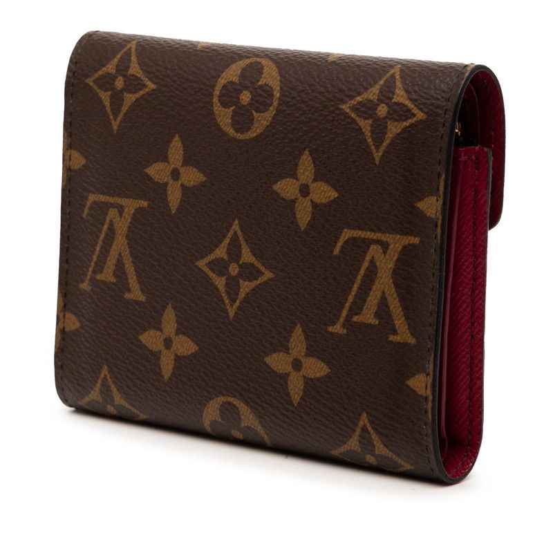 Louis Vuitton Monogram Portefeuille Victorine Brown Fuchsia Leather