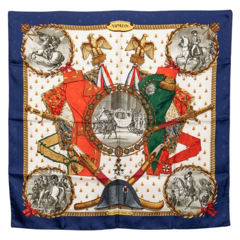 Hermes Carre 90 Napoleon Multicolor Silk Scarf
