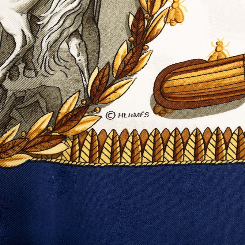 Hermes Carre 90 Napoleon Multicolor Silk Scarf
