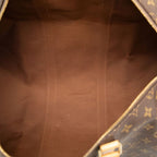 Louis Vuitton Monogram Keepall 50 Boston Bag Brown Leather
