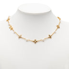 Louis Vuitton Necklace a Gold Plated Faux Pearl