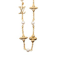 Louis Vuitton Necklace a Gold Plated Faux Pearl