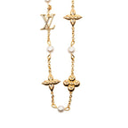 Louis Vuitton Necklace a Gold Plated Faux Pearl