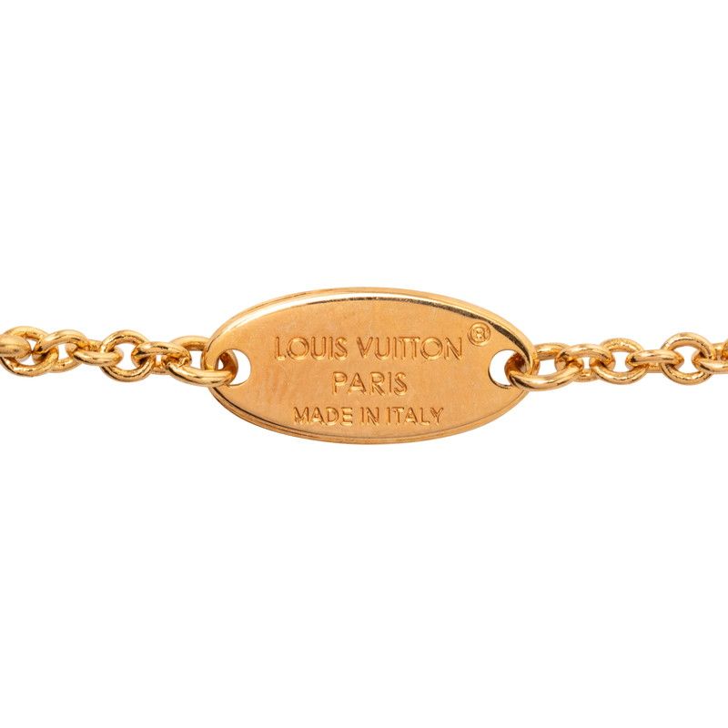 Louis Vuitton Necklace a Gold Plated Faux Pearl