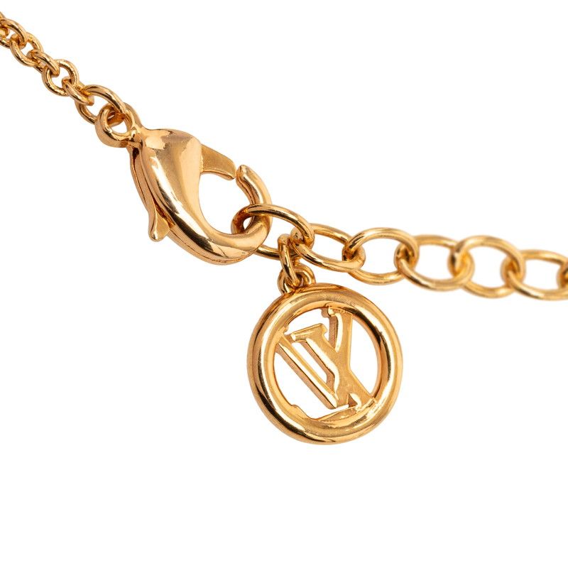 Louis Vuitton Necklace a Gold Plated Faux Pearl