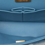 Chanel Quilted CC Logo Blue Gold Denim Sequins