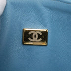 Chanel Quilted CC Logo Blue Gold Denim Sequins