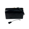 Hermes Box Calf Vintage Shoulder Bag Leather Black Dark Green