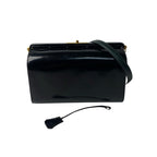 Hermes Box Calf Vintage Shoulder Bag Leather Black Dark Green