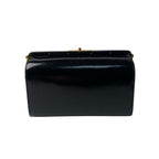 Hermes Box Calf Vintage Shoulder Bag Leather Black Dark Green