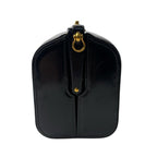 Hermes Box Calf Vintage Shoulder Bag Leather Black Dark Green