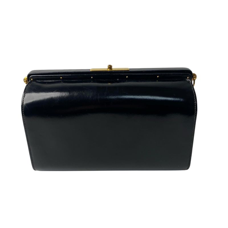 Hermes Box Calf Vintage Shoulder Bag Leather Black Dark Green