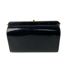 Hermes Box Calf Vintage Shoulder Bag Leather Black Dark Green