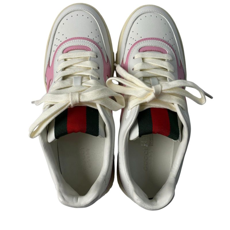 Gucci Rive Sneakers Leather White Pink