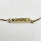 Fendi Necklace Zodiac Gold Metal Faux Pearl