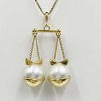 Fendi Necklace Zodiac Gold Metal Faux Pearl