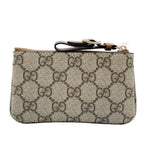 Gucci Coin Case GG Supreme Beige Brown Leather